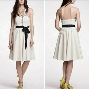 Girls From Savoy Chic‎ Strapless Polka Dress with Black Belt Size 0